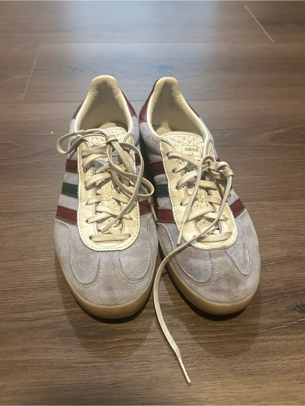 Adidas Gazelle Indoor Sneakers Burgundy Green Gum Sole Women’s Size 8